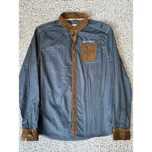 Rock Revival Long Sleeve Sz L Button Embroidered Mens Polka Dot Western Curduroy